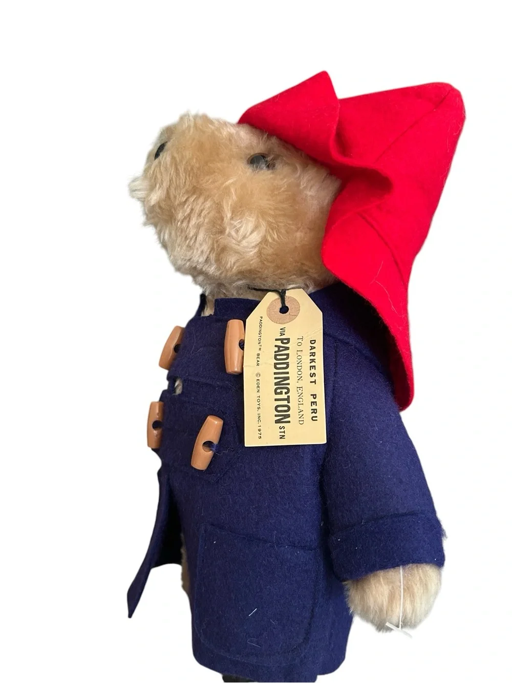 *Vintage* Paddington Bear Plush Eden Toys Red Hat Boots Wellies Blue Coat EUC - Picture 6 of 11